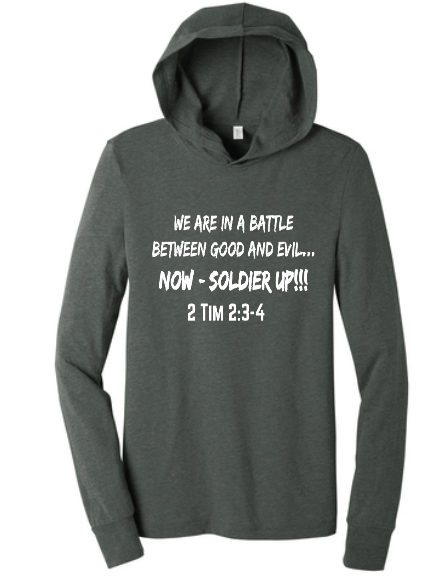 "SOLDIER UP!" Long-sleeve lightweight hoodie