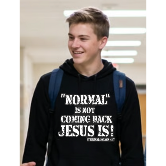 "Normal isn't coming back, Jesus Is" Long Sleeve Hoodie  Lightweight
