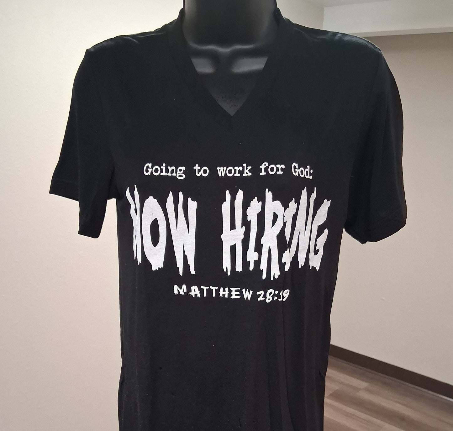 black v-neck t-shirt