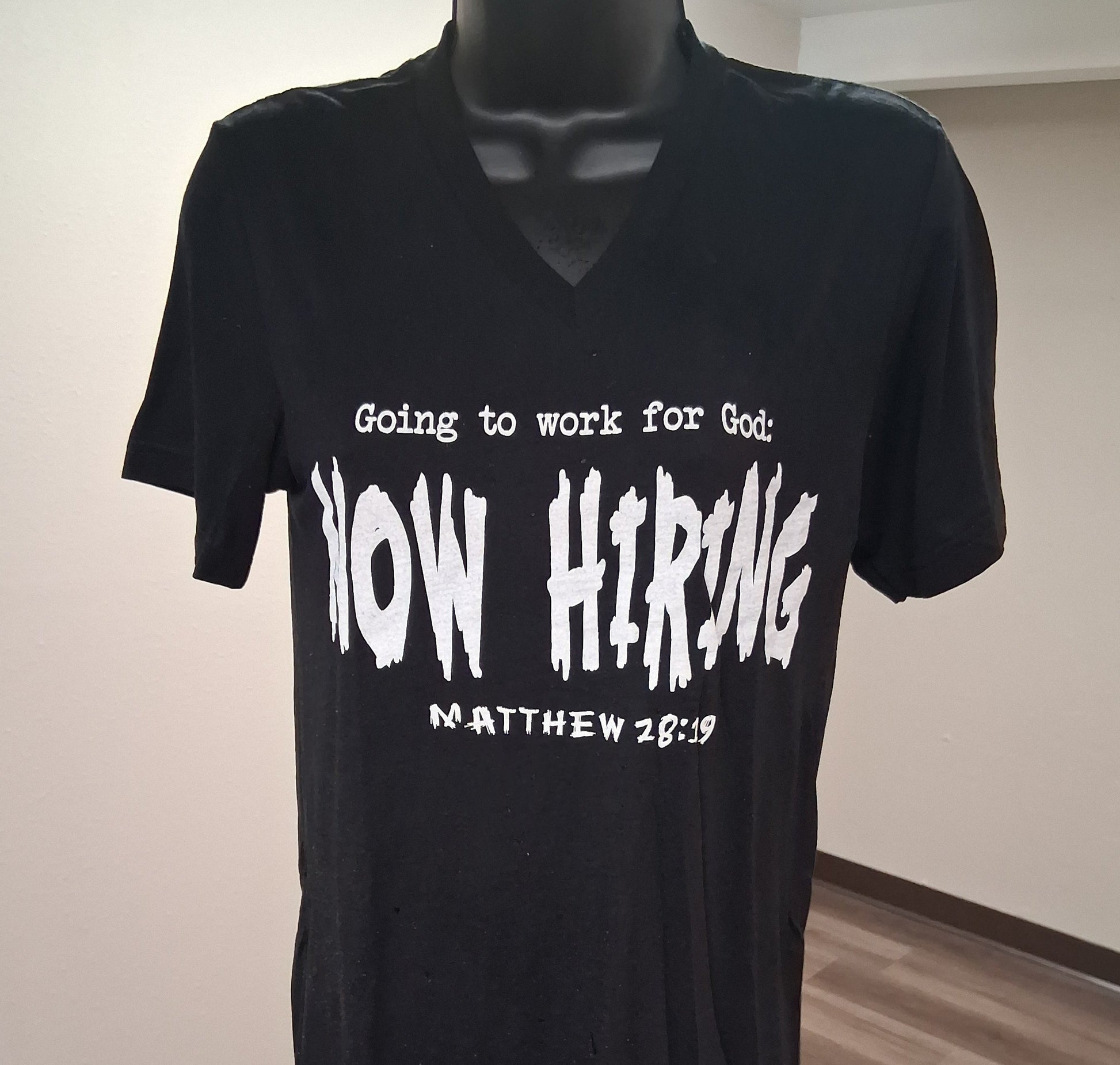 black v-neck t-shirt